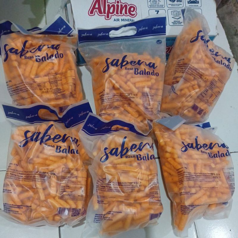 

Snack Lebaran Sabena rasa Balado kemasan satu karton isi 6