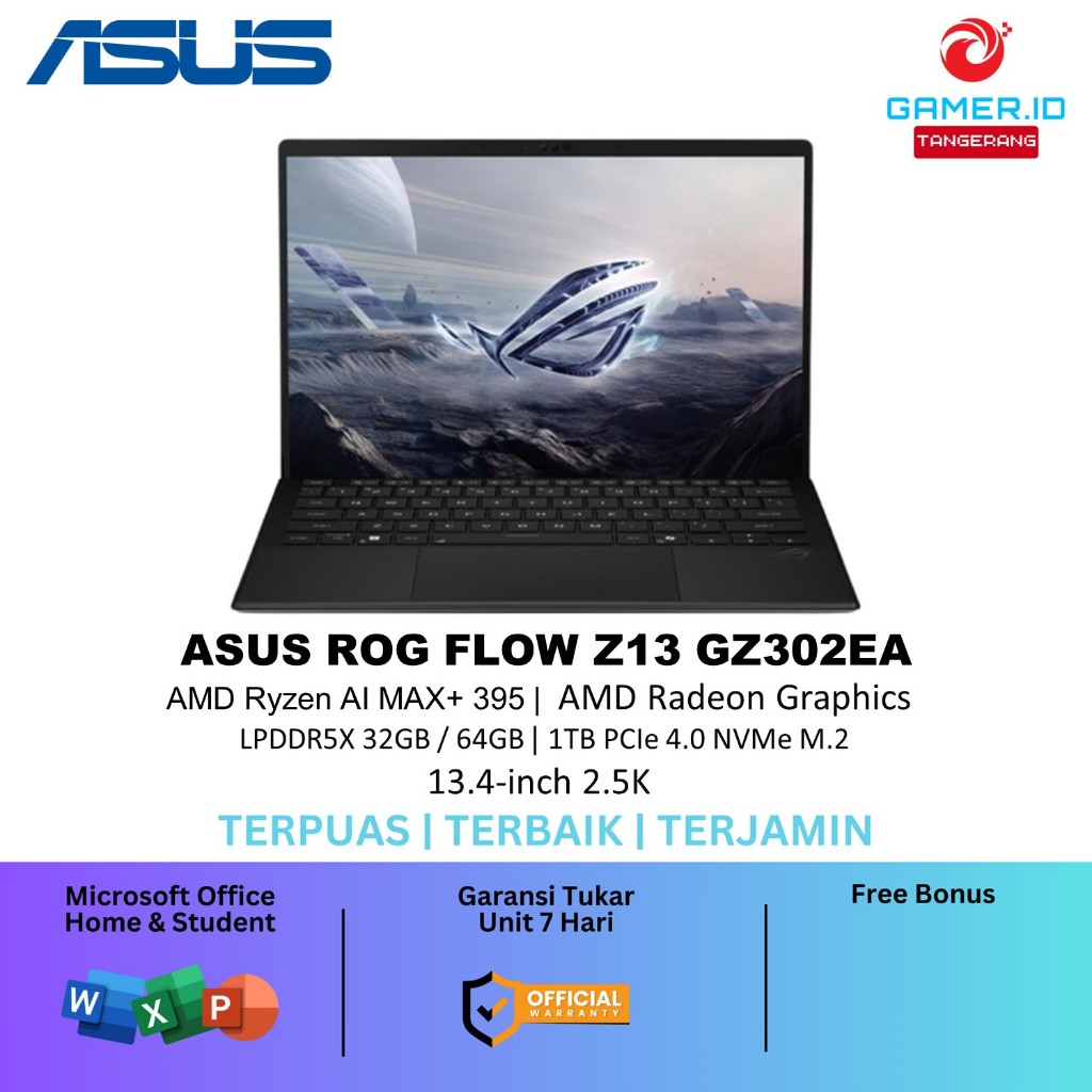 ASUS ROG FLOW Z13 GZ302EA TOUCH RYZEN AI MAX+ 395 32GB 1TB W11+OHS 13.4 2.5K 180HZ PEN 2IN1 BLK -RZA