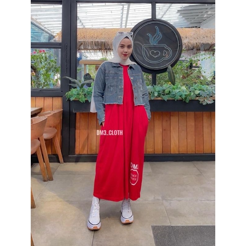 MiDI DRESS TERBARU COMBAT ROMPI JEANS LIMITED EDITION