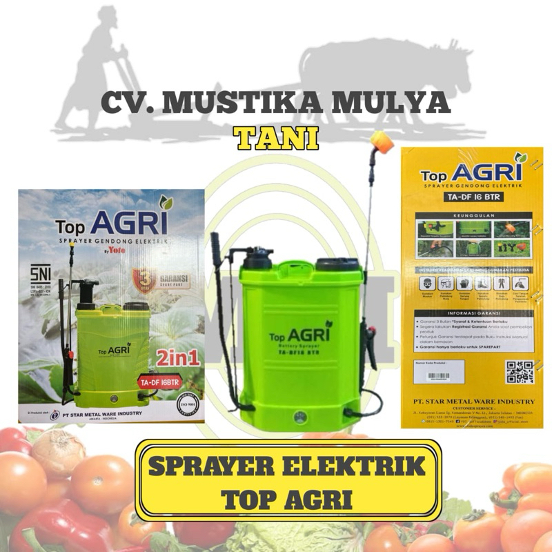 MESIN SEMPROT ELEKTRIK & MANUAL ( TOP AGRI ) 16 LITER DOUBLE FUNGSI