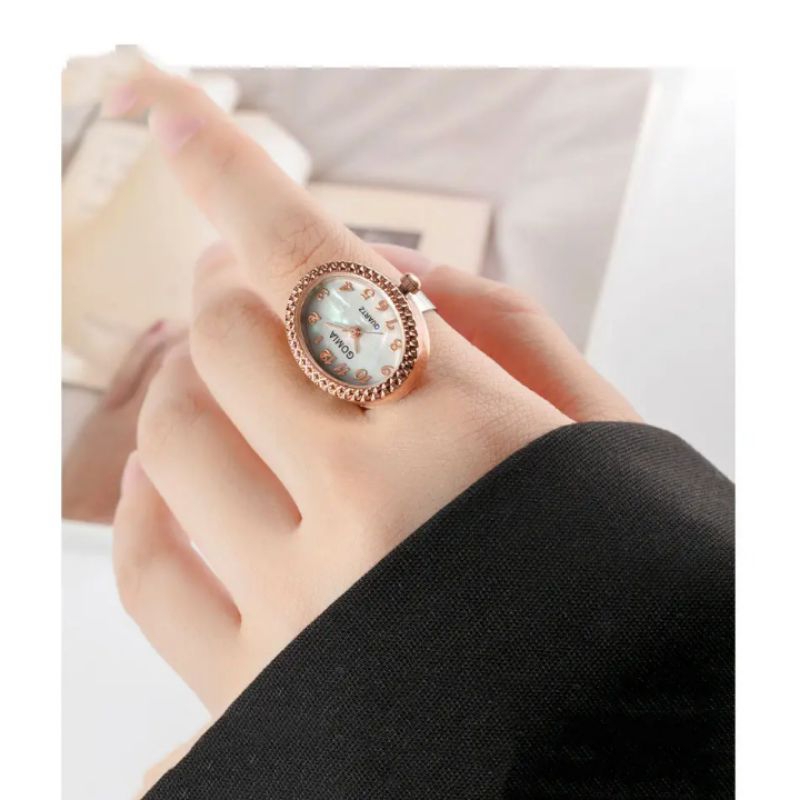 Jam cincin Wanita jam cincin jari kreatif Retro perhiasan aksesoris