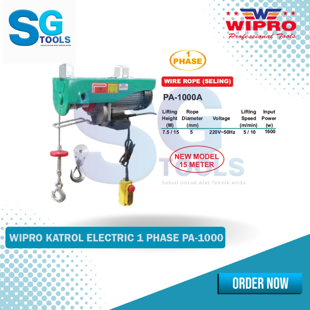Wipro Katrol elektrik electric hoist PA1000A  (500-1000kg)