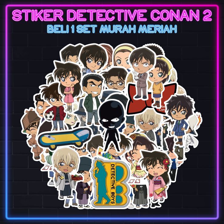 

[1 Pack isi 50 pcs] Stiker Detective Conan (Case Closed) 2 Sticker Anime Murah Meriah - ddu-du sticker