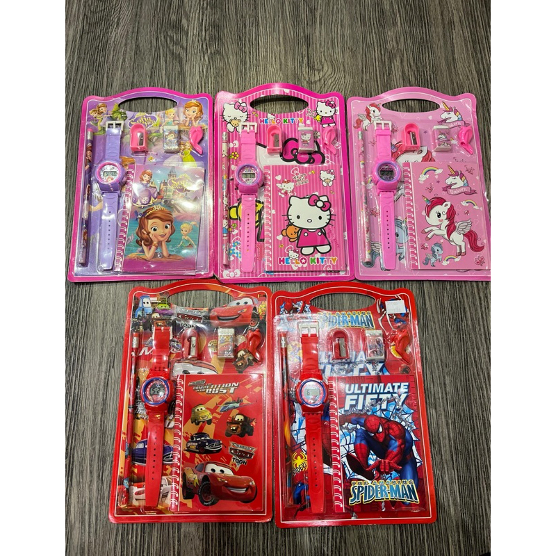 

Alat Tulis Set Karakter Buku /Jam Tangan Anak/Pensil/Penghapus/Serutan REAL PICTURE