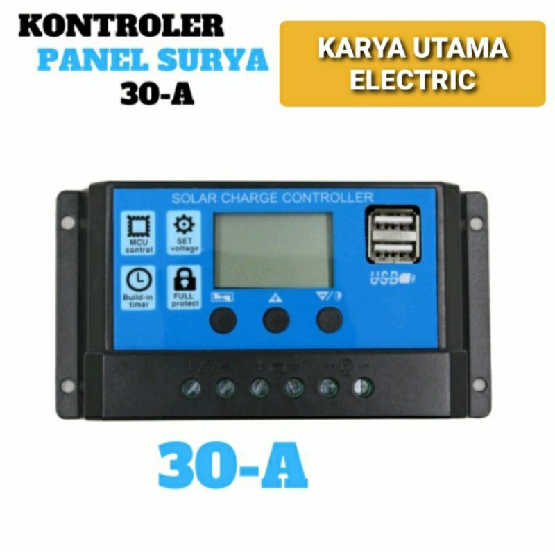 ALAT KONTROLER PANEL SURYA CHARGER DUAL USB DAYA PANEL 30-A
