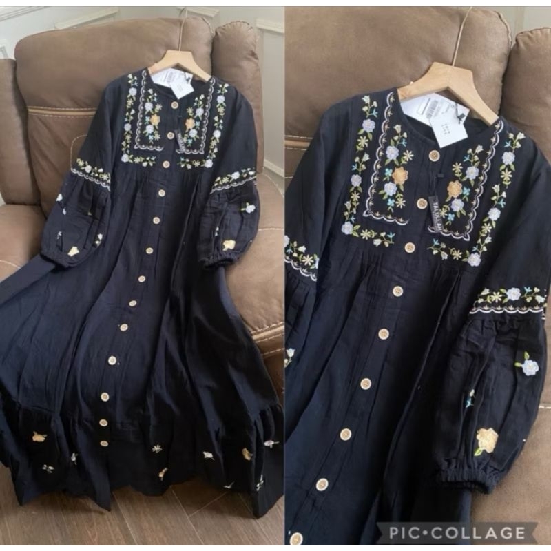 Dress Katun Linen Bordir Premium 73205