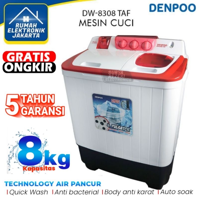 Denpoo Mesin Cuci 2 Tabung DW 8308 AT