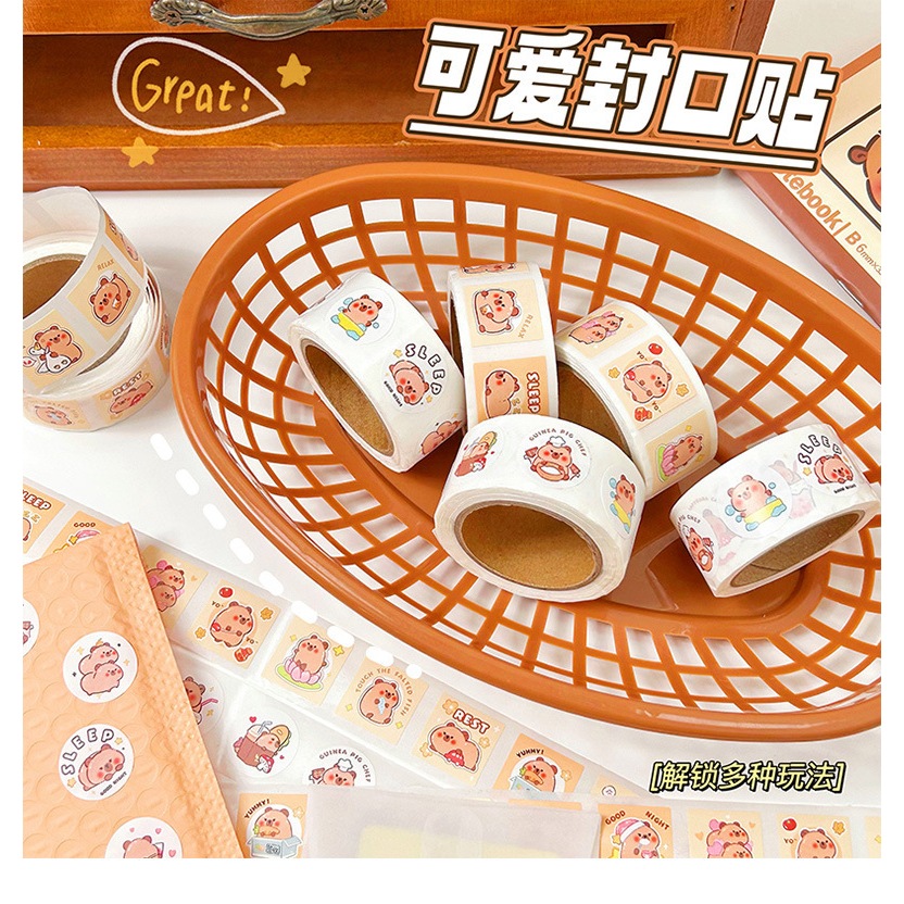 

[FAFAFA] Stiker Roll Capybara / Stiker Thank You Capybara / Stiker Ucapan Capybara