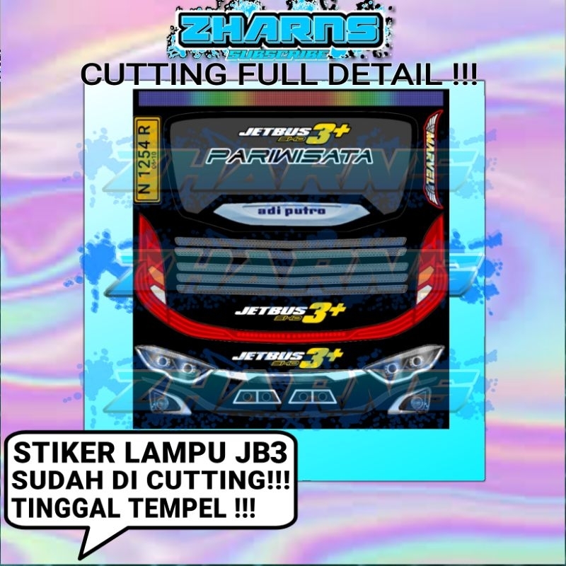 Stiker lampu miniatur bus JETBUS 3