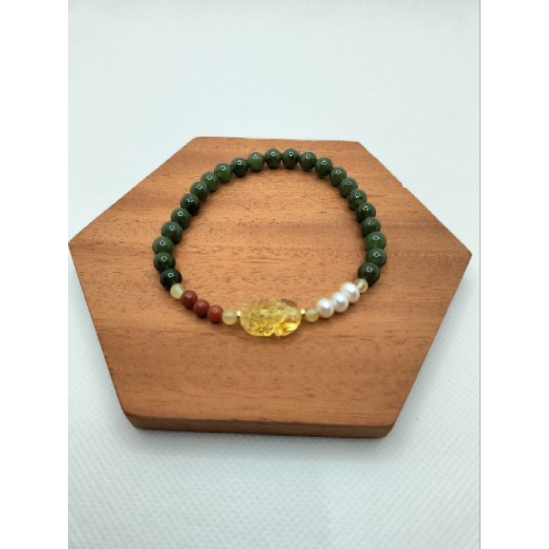 Gelang Giok Hetian Jade spacer pixiu