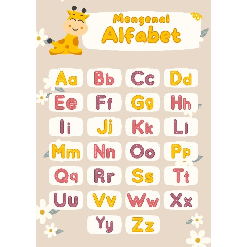 poster huruf abjad besar dan kecil