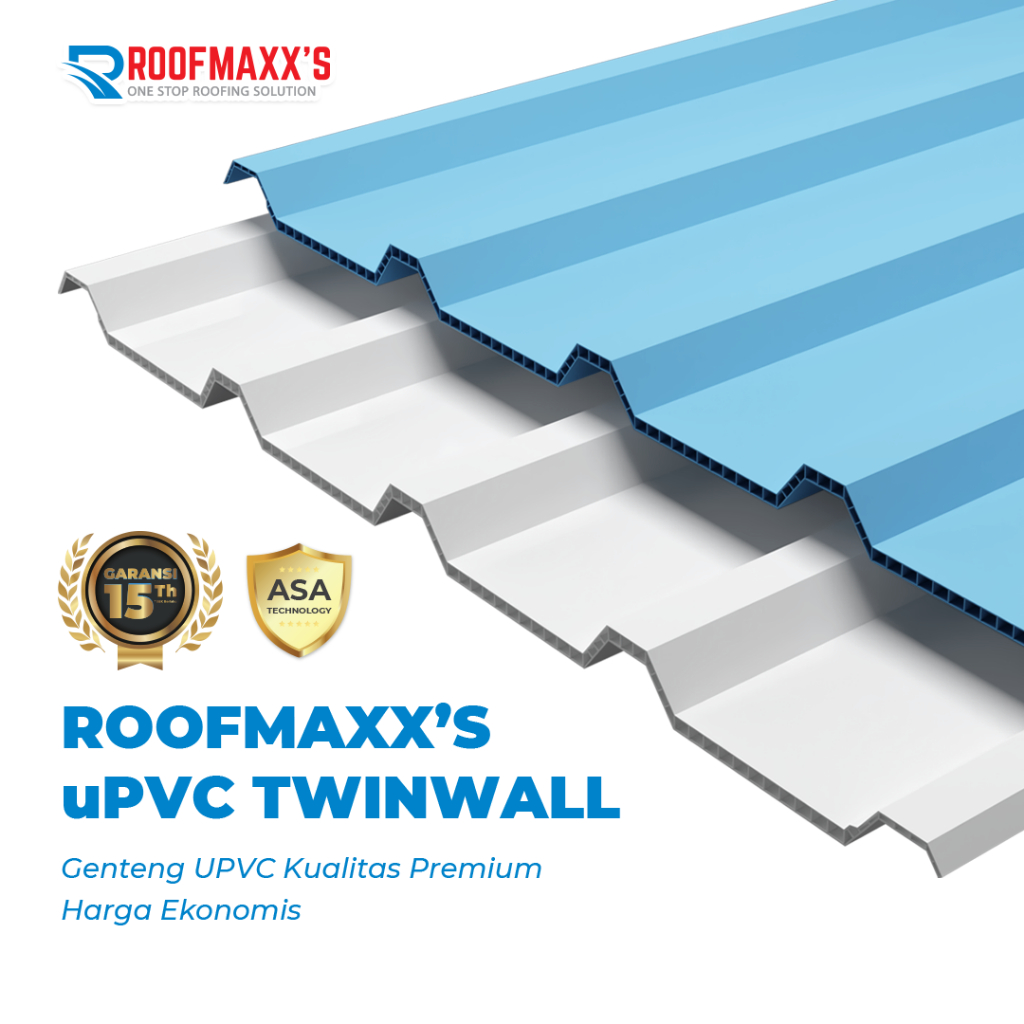 Atap uPVC Twinwall Roofmaxxs – Kokoh, Ringan, Anti Panas & Anti Bocor untuk Rumah dan Bangunan