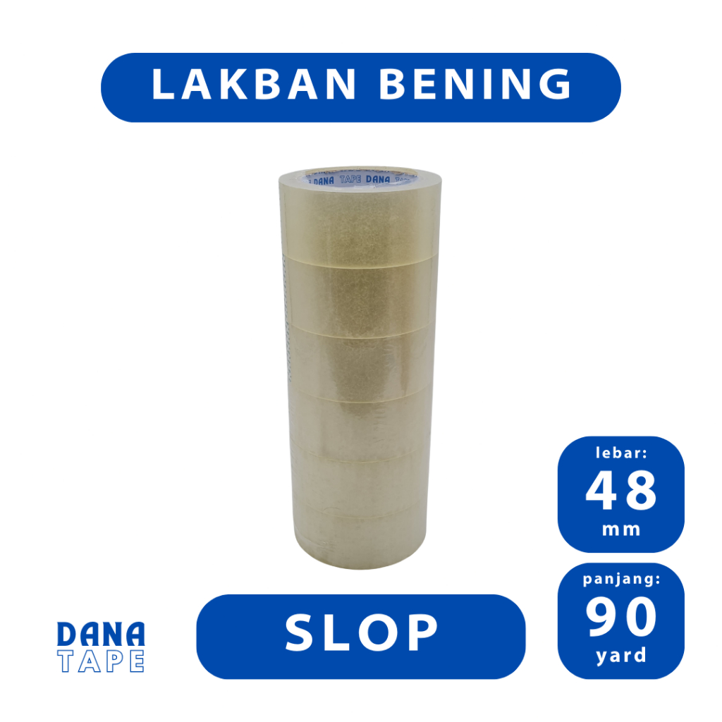 

DANA Tape - Lakban OPP / Lakban Bening 48mm x 90 yard (1 SLOP/6 PCS)