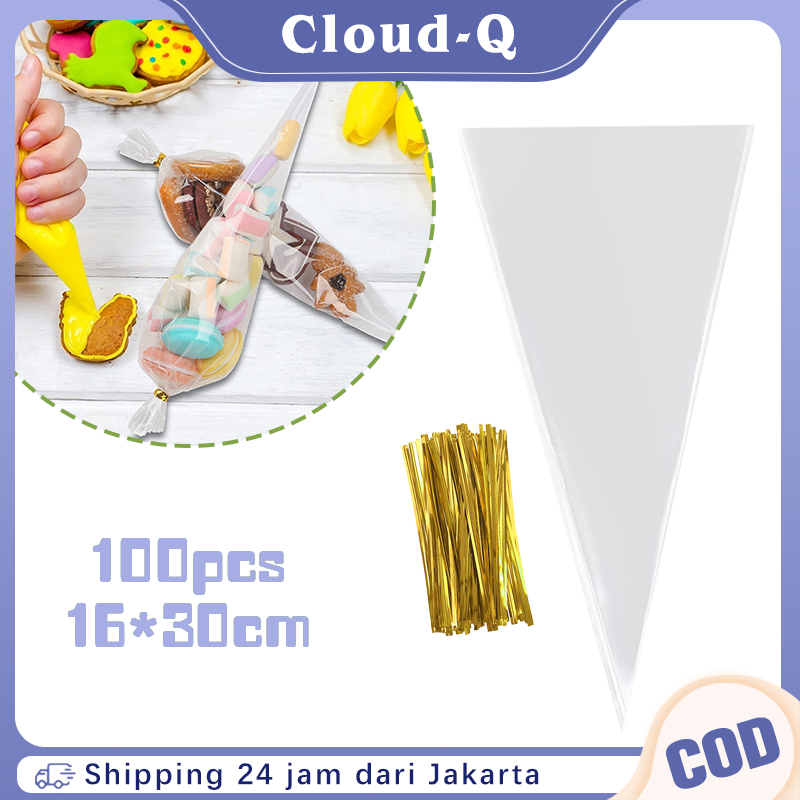 

Kantong Plastik Segitiga 100 Lembar Plastik Contong OPP Segitiga Tas Permen Snack Plastik