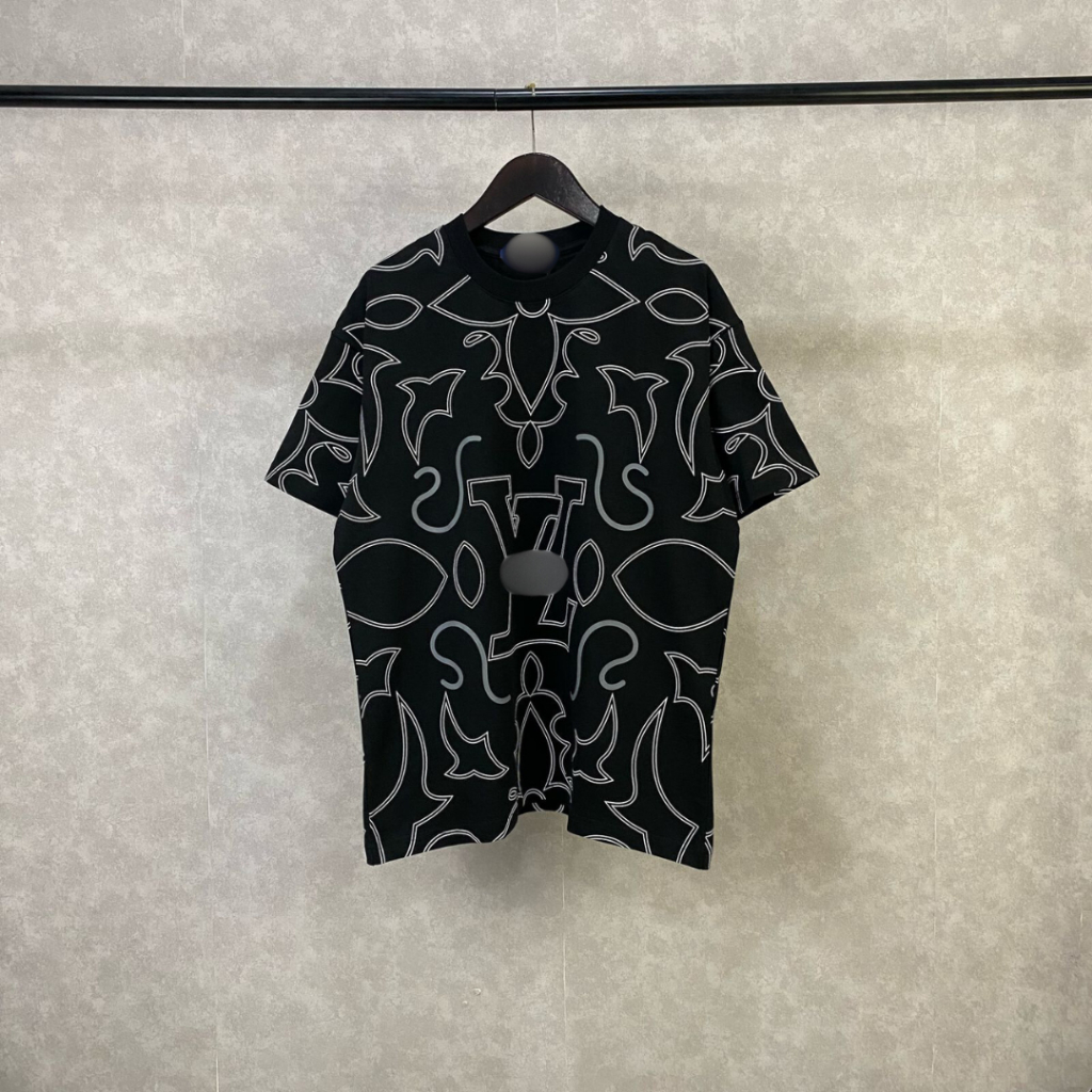 Kaos L`-v324 Pola Abstrak Unisex Oversize Atasan Pria Oversize Baju Pria Oversize