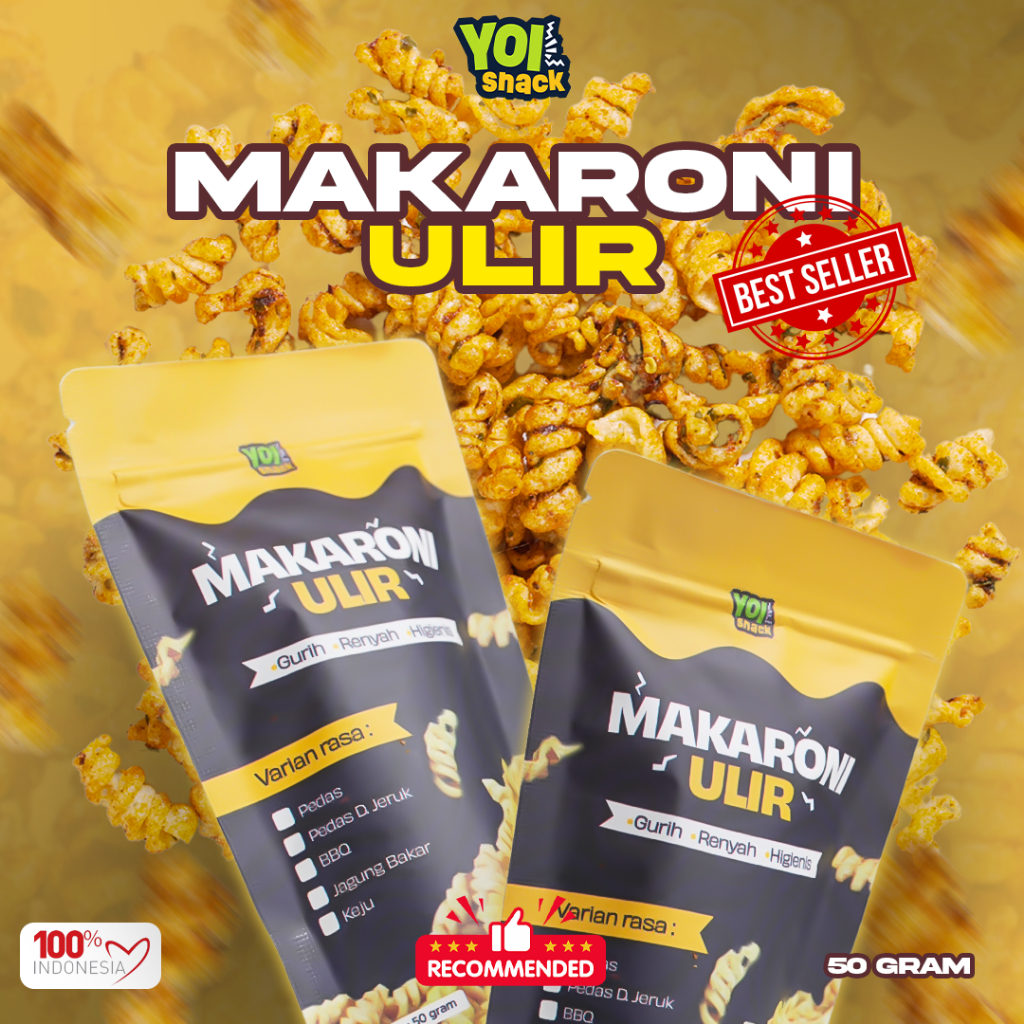 

YOI SNACK - Makaroni Ulir Pedas Cemilan Makanan Ringan Enak Viral Murah