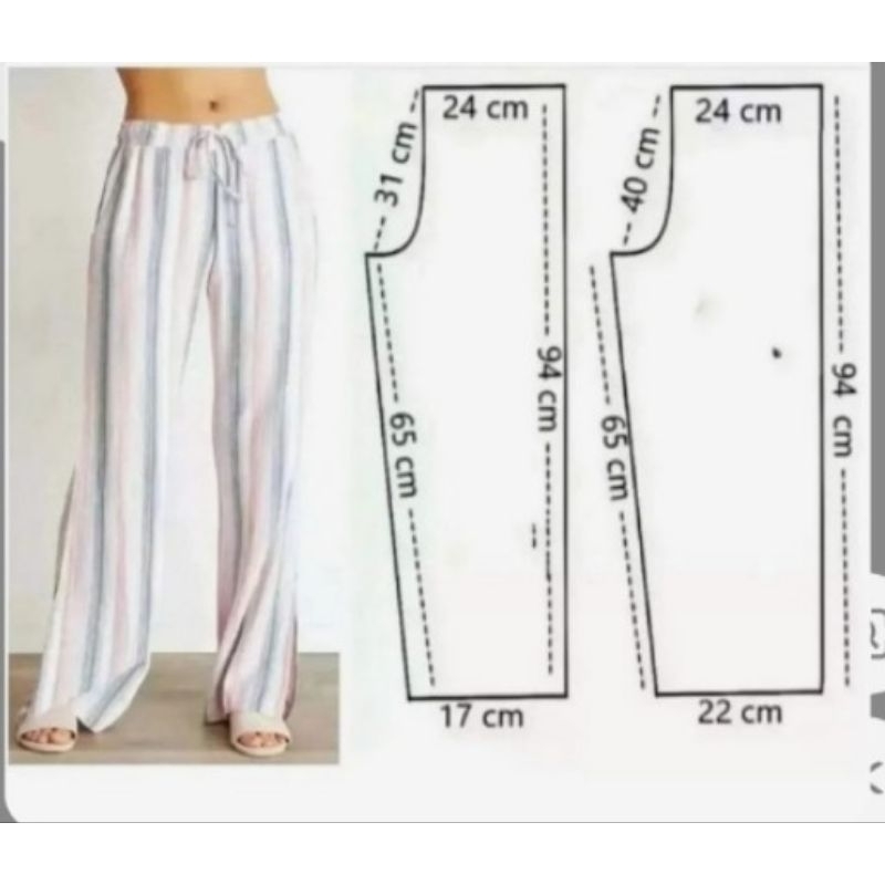 pola celana kolor panjang wanita