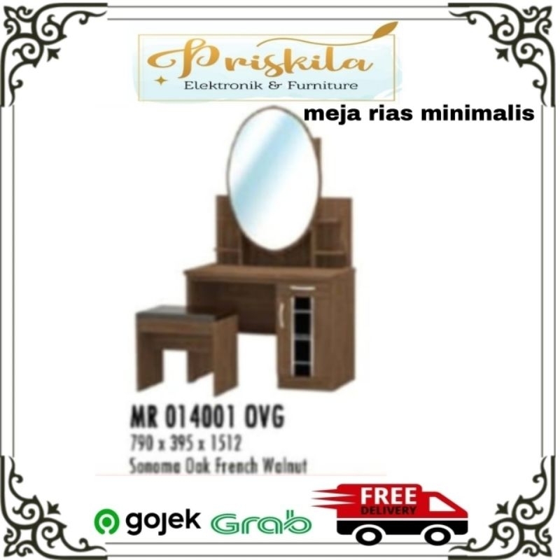 Meja rias / meja rias cewek / meja rias melody/ meja rias oval kaca sliding/ FURNITURE PALEMBANG