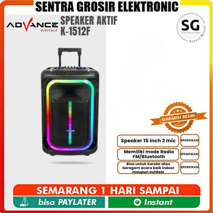 Speaker Advance K1512 F Full Bass Speaker meeting Speaker 15 inch 2 mic Garansi 1 Tahun