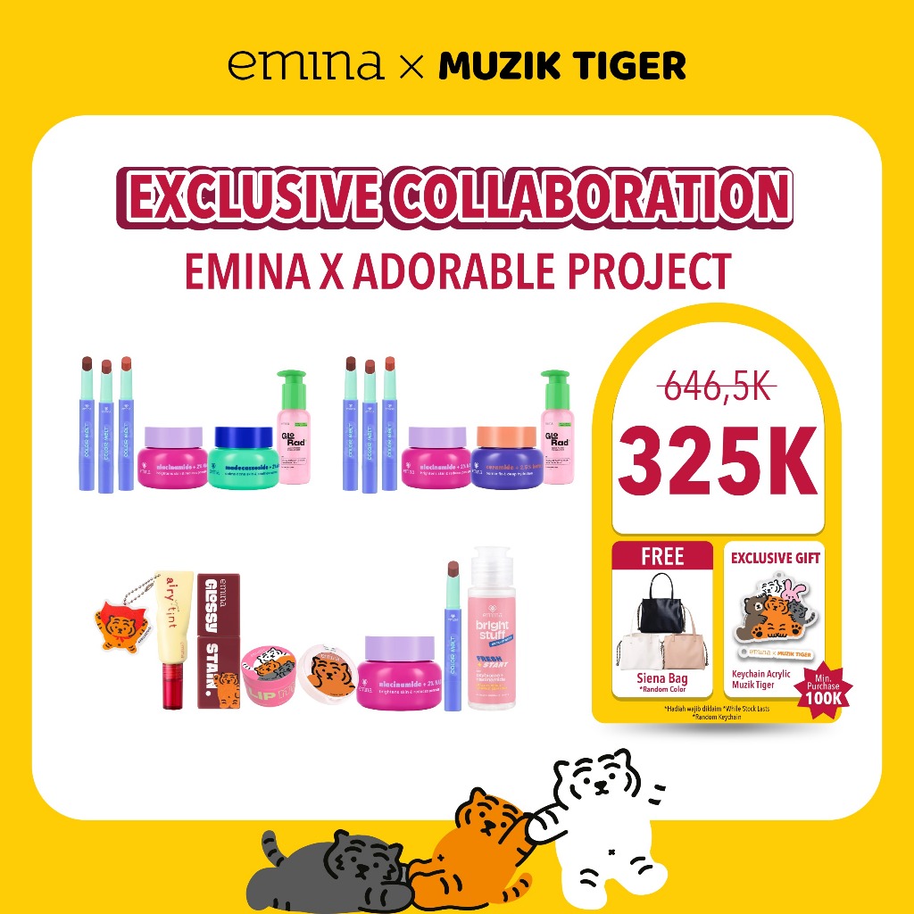 [EMINA X ADORABLE PROJECT] Exclusive Bundle Emina FREE Adorable Project Bag | Emina Complete Care - 
