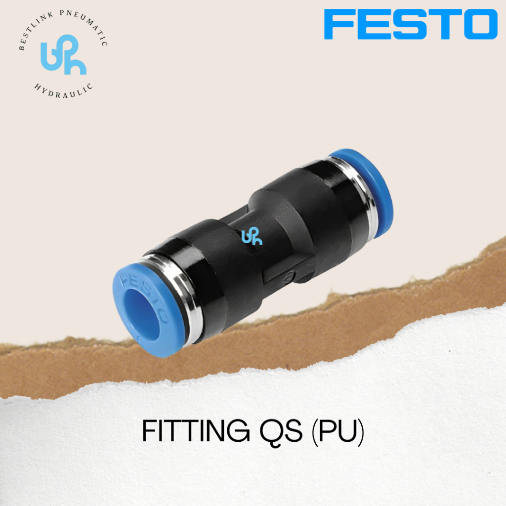 QS-8 FITTING LURUS PNEUMATIC FESTO PUSH IN QS-8