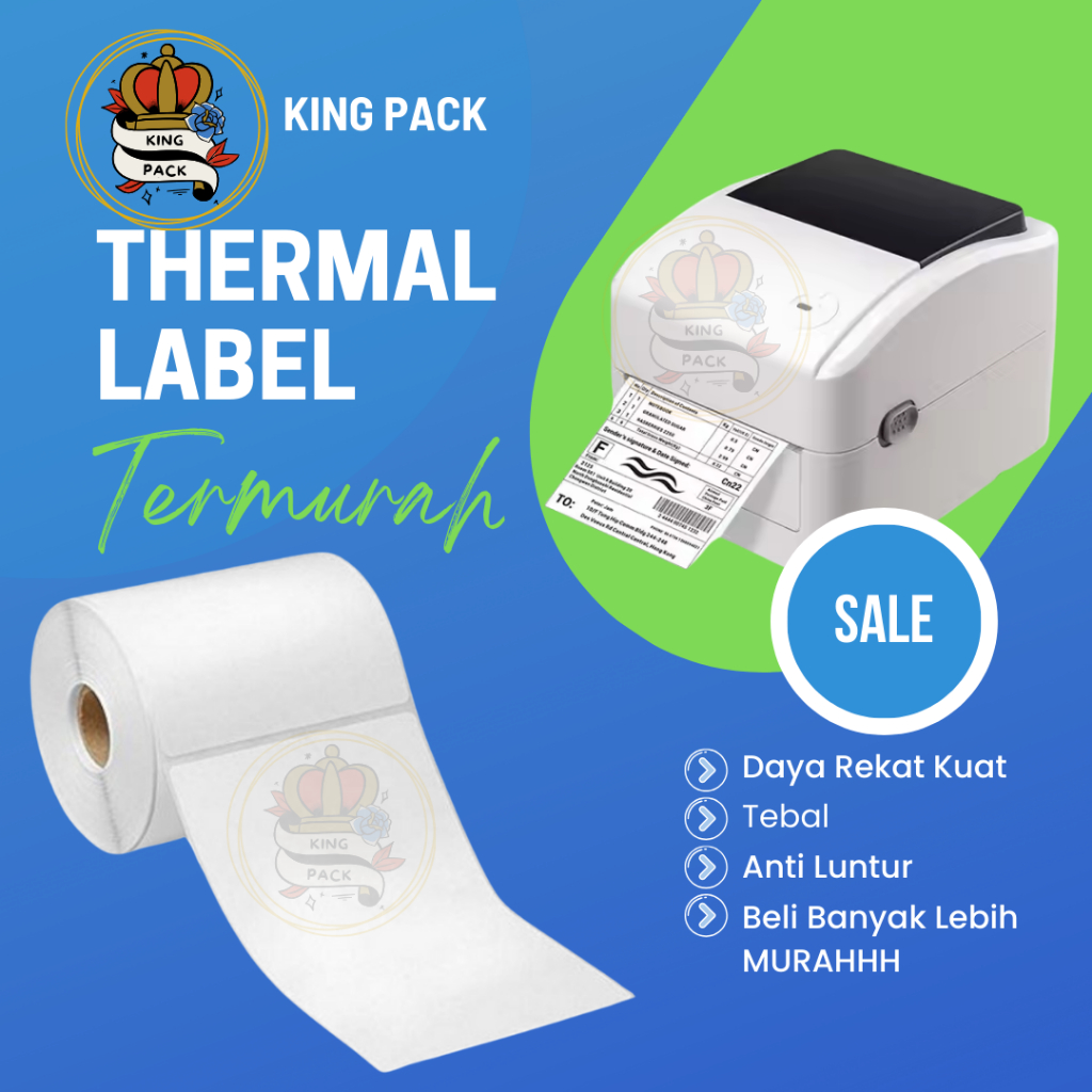

Kertas Label Thermal 100x150 mm isi 500 Pcs Label thermal barcode Roll A6 100x120mm 250 pcs Logo