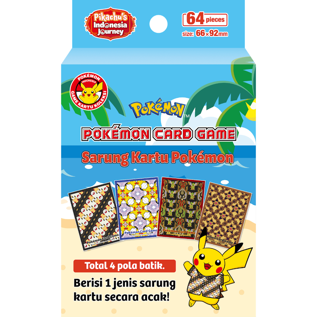 Sleeve Kartu Pokemon TCG - Pikachu Batik "Pikachu's Indonesia Journey" Card Sleeve