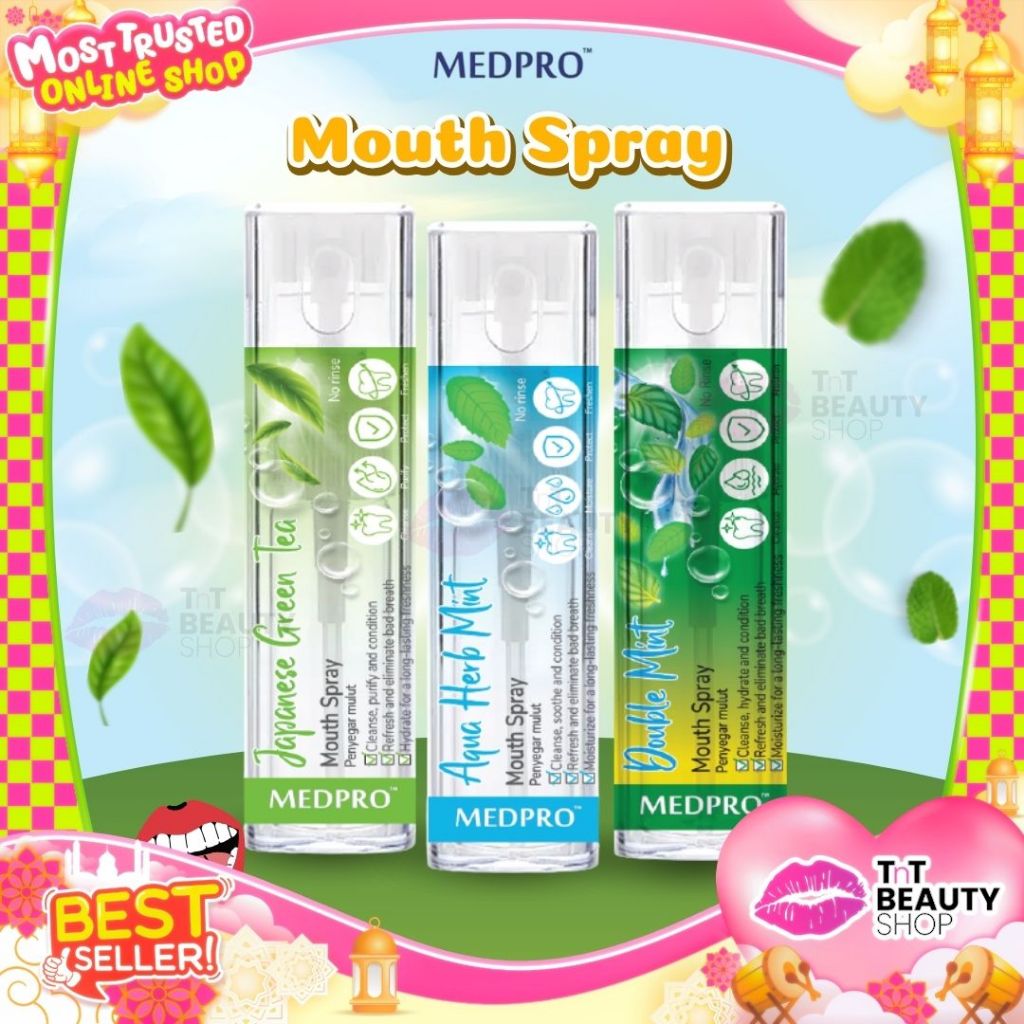Medpro Mouth Spray 12ml Penyegar Bau Mulut Dengan Ekstrak Mint Menyegarkan | TnT Beauty Shop