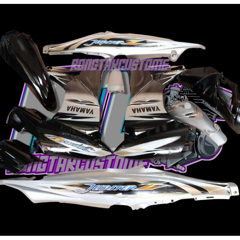 full set body halus jupiter z new burhan hitam silver set lis 2007 cover bodi jupiter z new