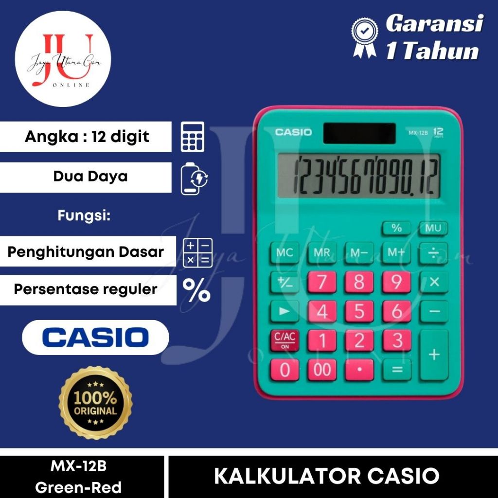

Kalkulator Casio MX 12B Green Red Original