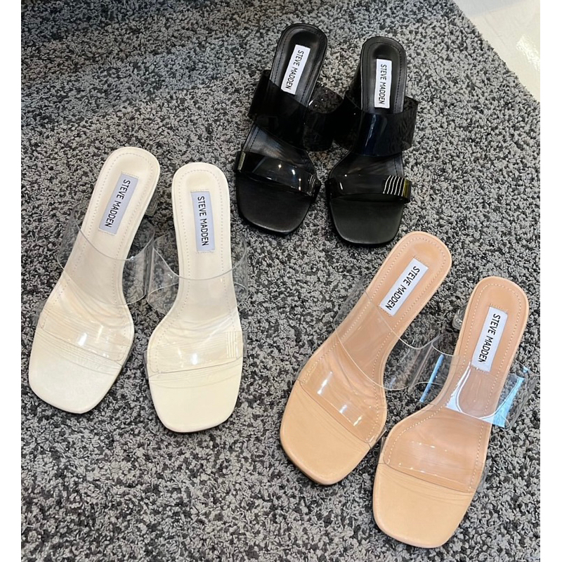 Sandal heels bening 7cm/Sandal heels wanita import 7cm/Sandal heels bening st*ve mad*en