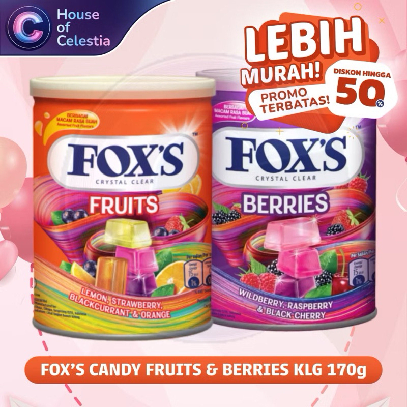 

SALE! FOX'S CANDY FRUITS & BERRIES CRYSTAL CLEAR KLG 170g