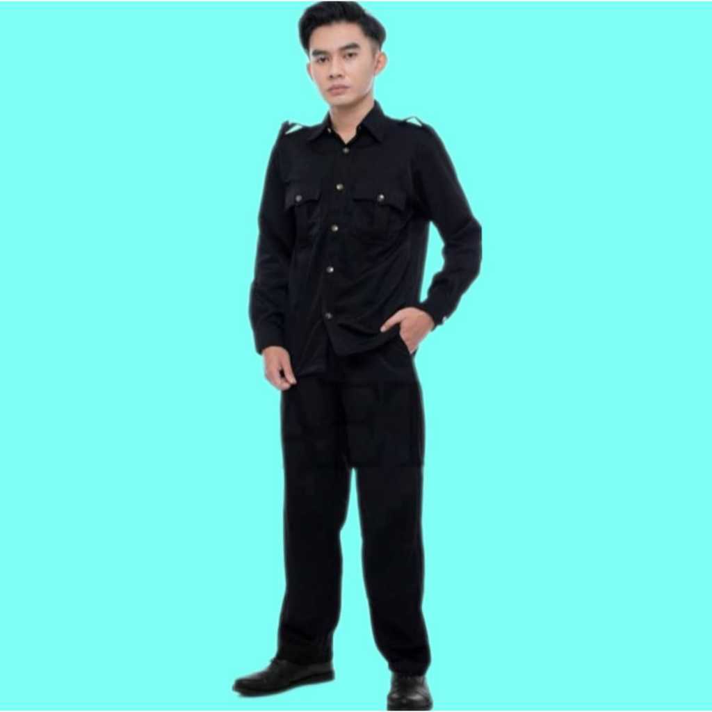 Seragam safari satpam terbaru hitam safari hitam satpam terbaru 2025 seragam driver hitam satpam sec