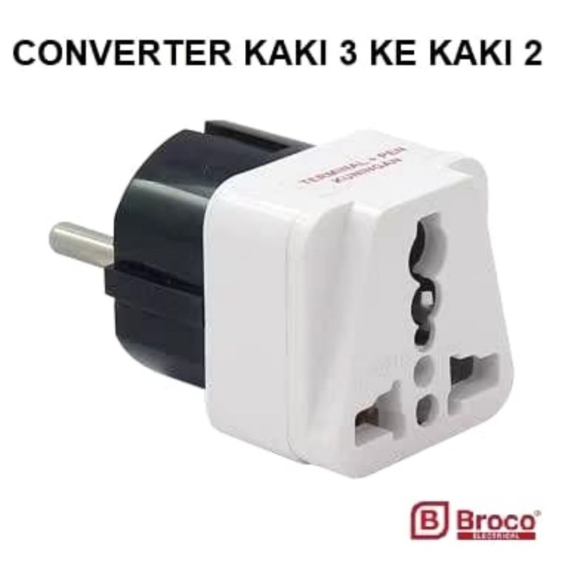 Over Steker Universal Broco Colokan Kaki 3 ke Kaki 2