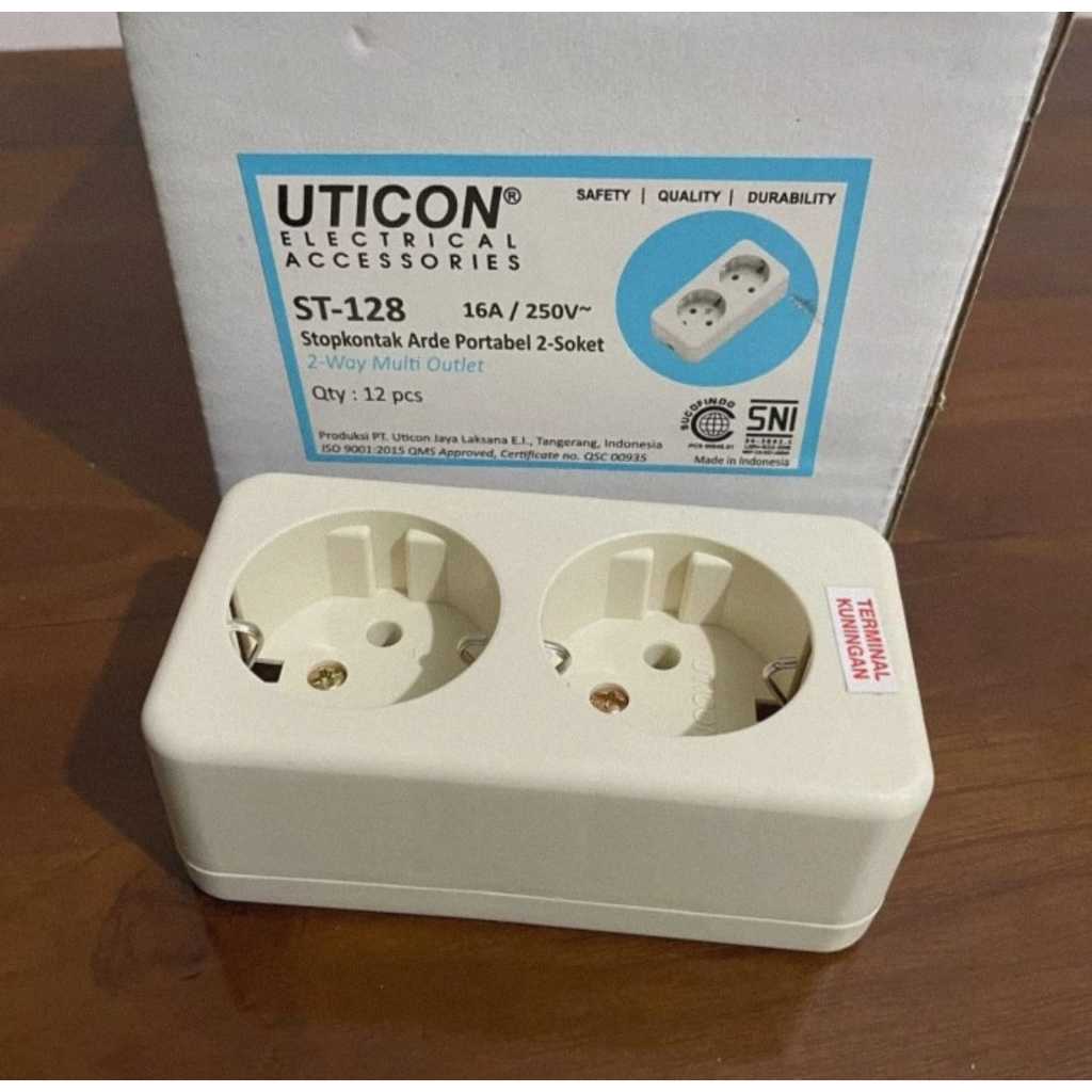 Stop Kontak UTICON 2 Lubang - Terminal Colokan Listrik Electric Socket