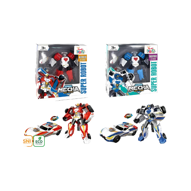 Yofi Toys 2in1 Transforming Robot to Car / Mainan Robot Jadi Mobil