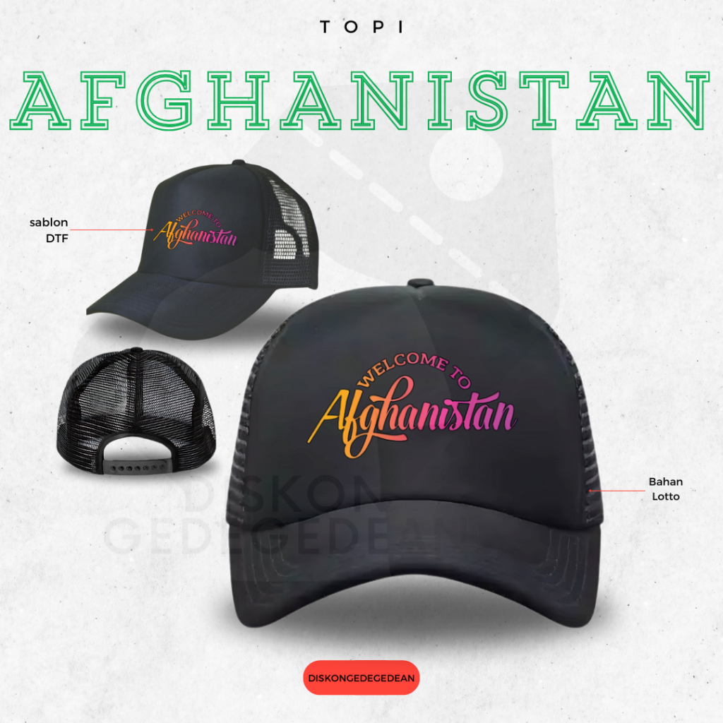 Diskongedegedean Topi Trucker Souvenir Oleh oleh Negara Afganistan Topi Jaring