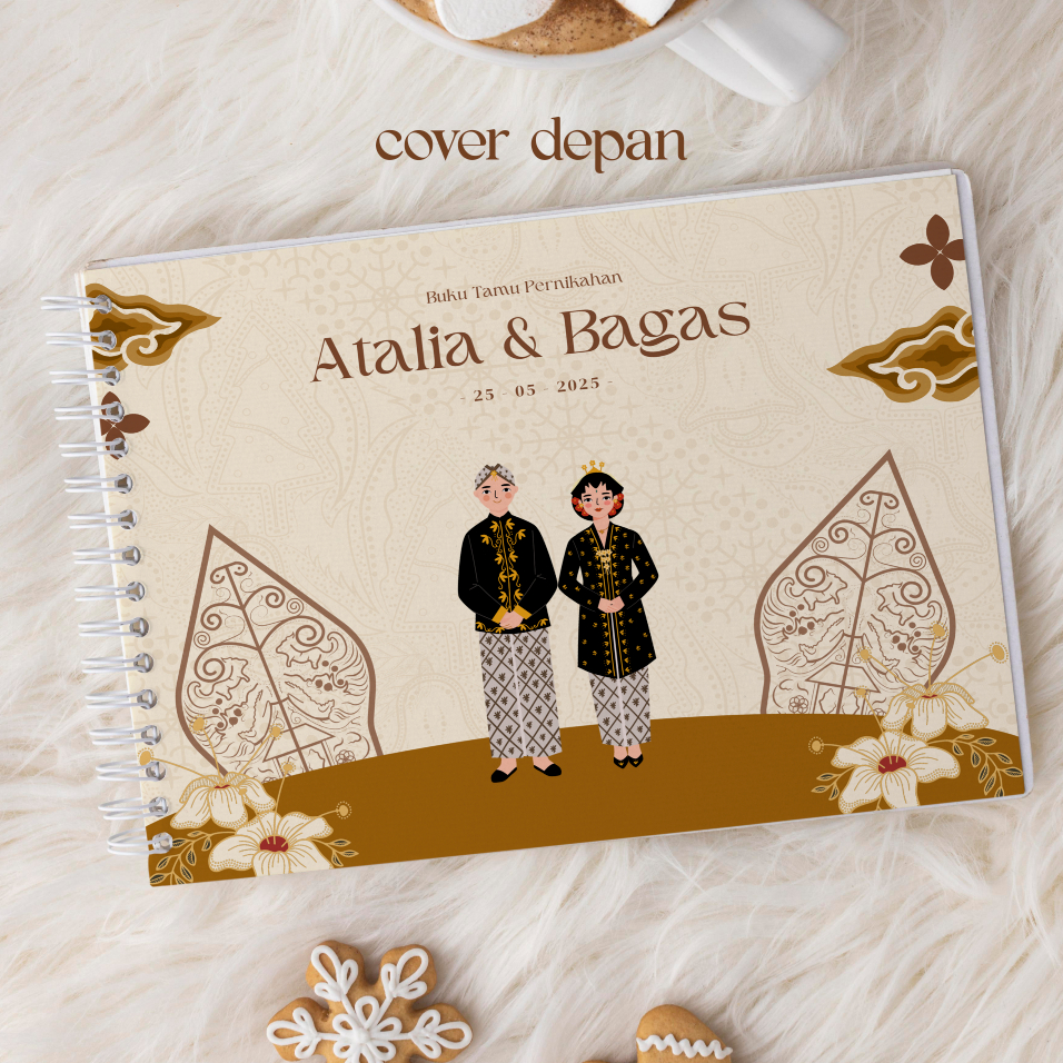Buku Tamu Pernikahan Adat Custom Nama Hardcover Murah