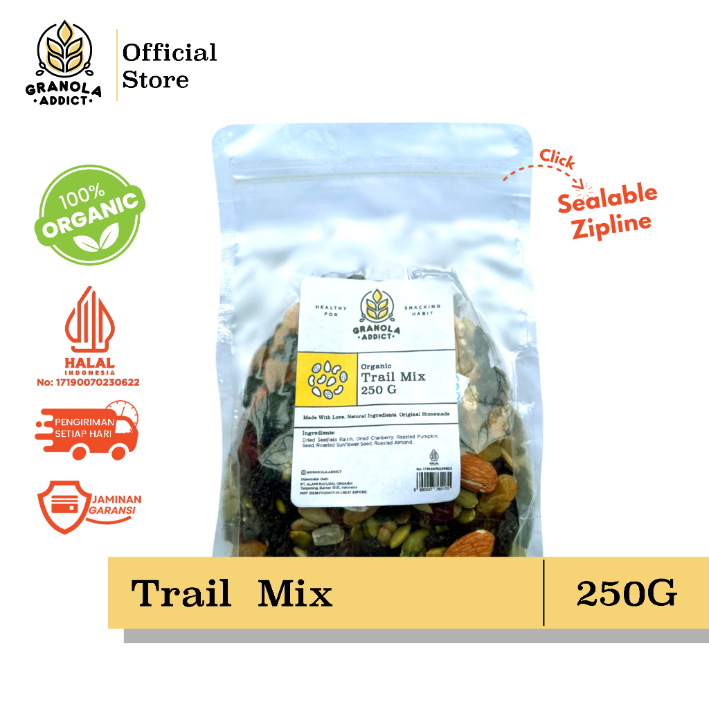 

Granola Addict - Trail Mix (Sunflower, Pumpkin Seeds, Almond, Raisin, Cranberry) 250G