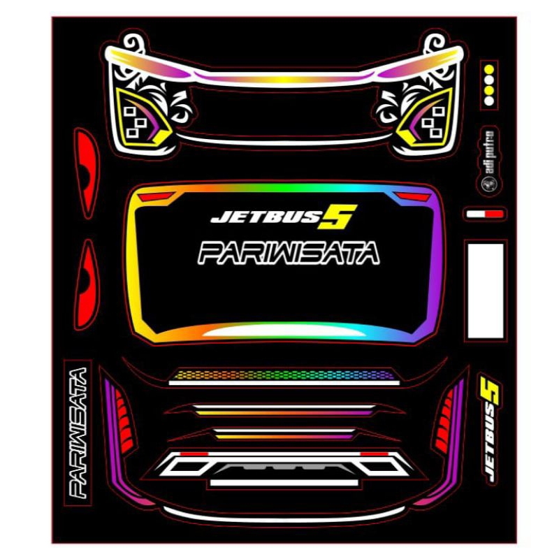 stiker lampu running miniatur bus jetbus5 dan jetbus3