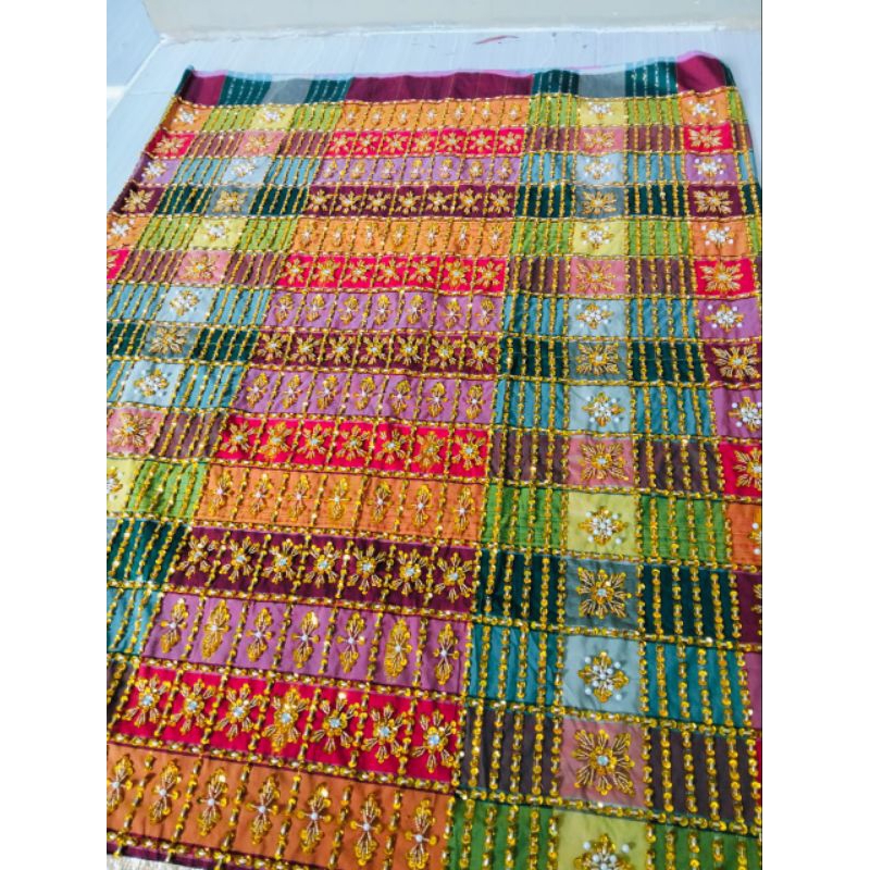 Rok pengantin, kain payet pengantin, sarung payet sutra pengantin