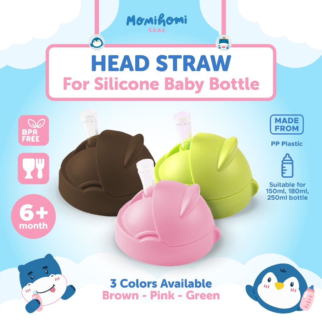 MOMI HOMI S05 Tutup Sedotan Pengganti Dot Aksesoris Botol Susu Bayi / Botol Minum Air Silikon Custom