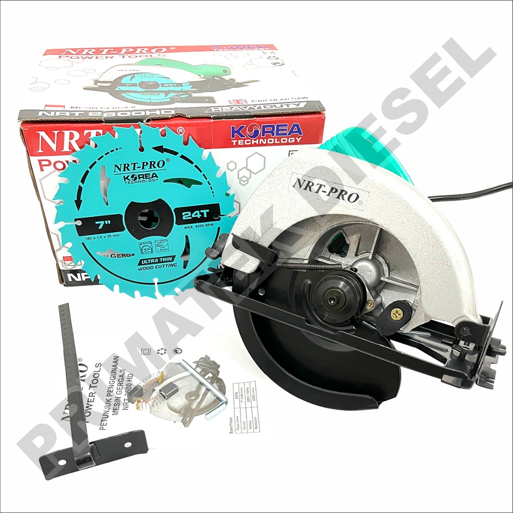 Mesin Gergaji Kayu Listrik 800Watt 7" 2600HD NRT PRO / Circular Saw Electric 800W 7Inch 2600 HD NRT 