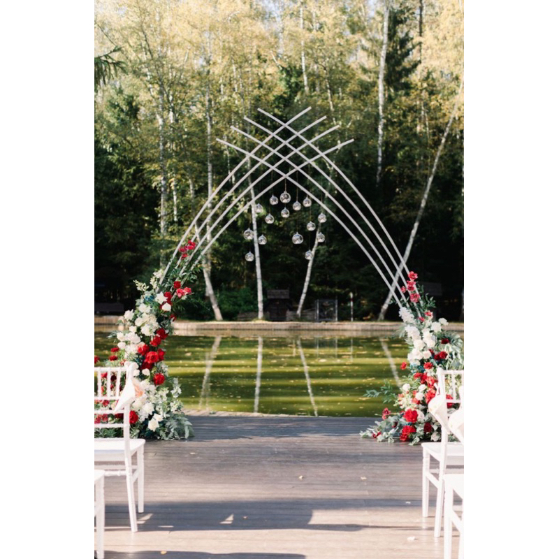 Pergola Besi Dekorasi 4leyer Besi Lengkung Dekorasi 2,4m X 1,4m Gapura Pintu Masuk Dekorasi