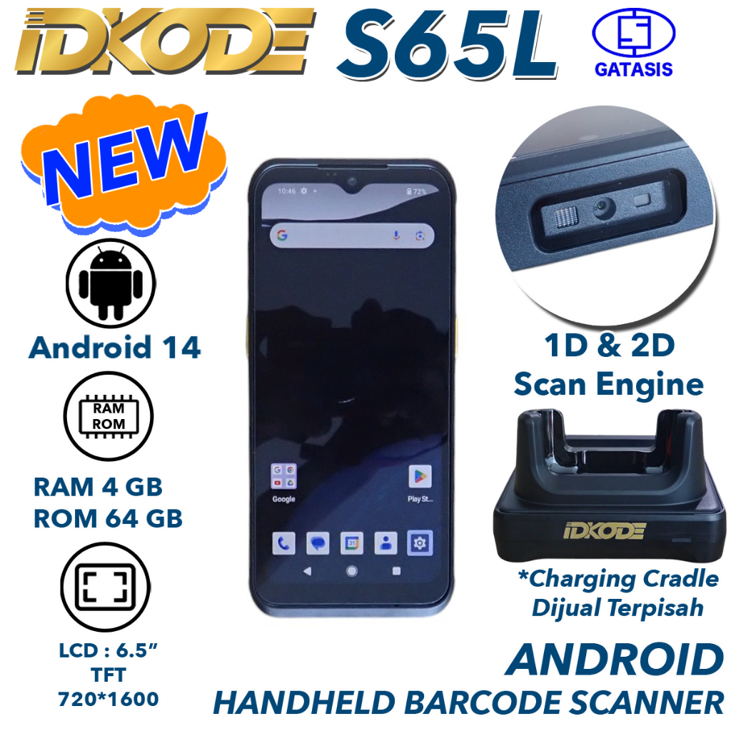 IDKODE S65L 2D Barcode Scanner PDT PDA Android Handheld Barcode Scanner