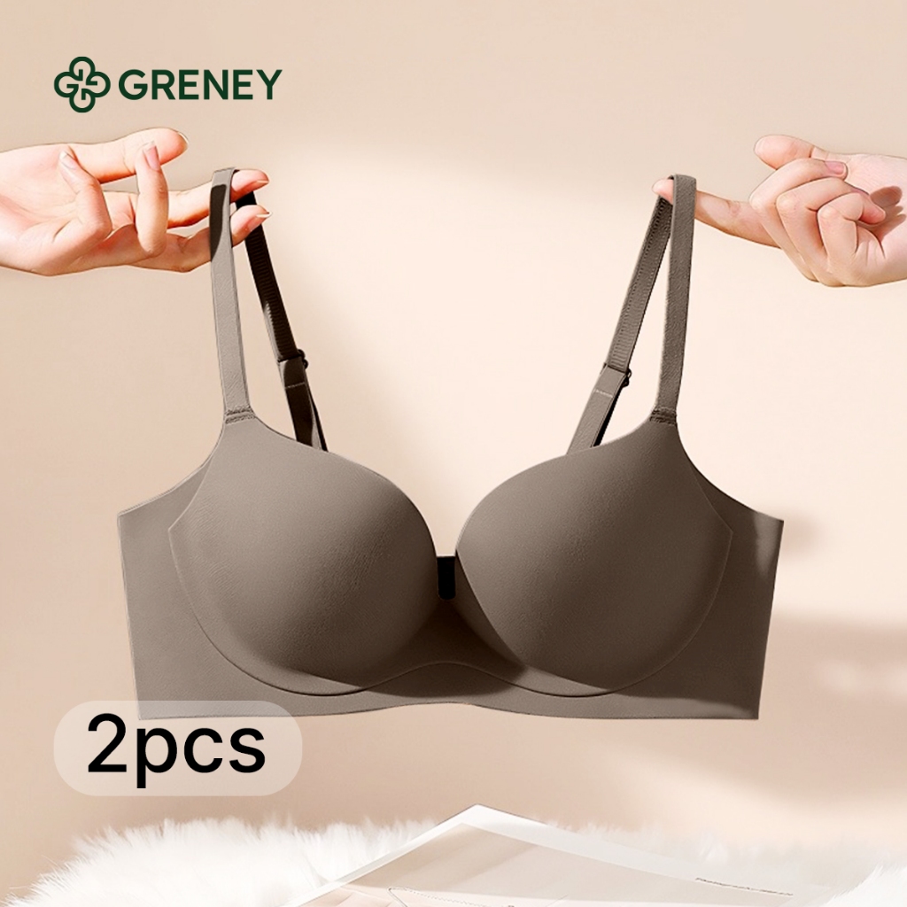 GRENEY-Gbras-Bra (2pcs) One Piece Warna Kombinasi Tanpa Kawat Warna Sport Push Up -89616