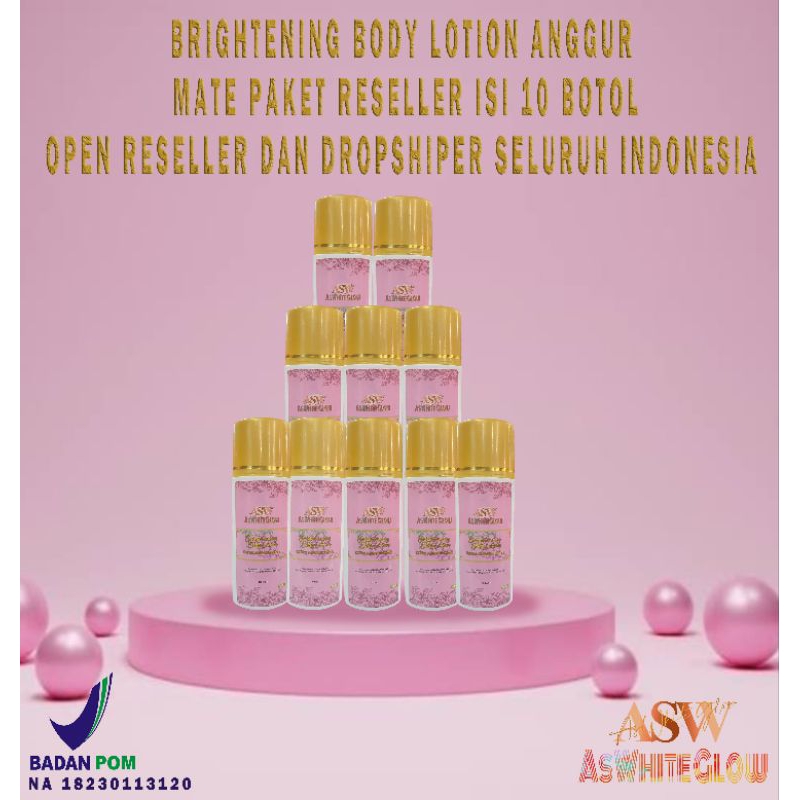 RESELLER 10 HANDBODY PEMUTIH ANGGUR MATE HANDBODY WHITENING MENCERAHKAN/ HB MEMUTIHKAN ASW SKINCARE