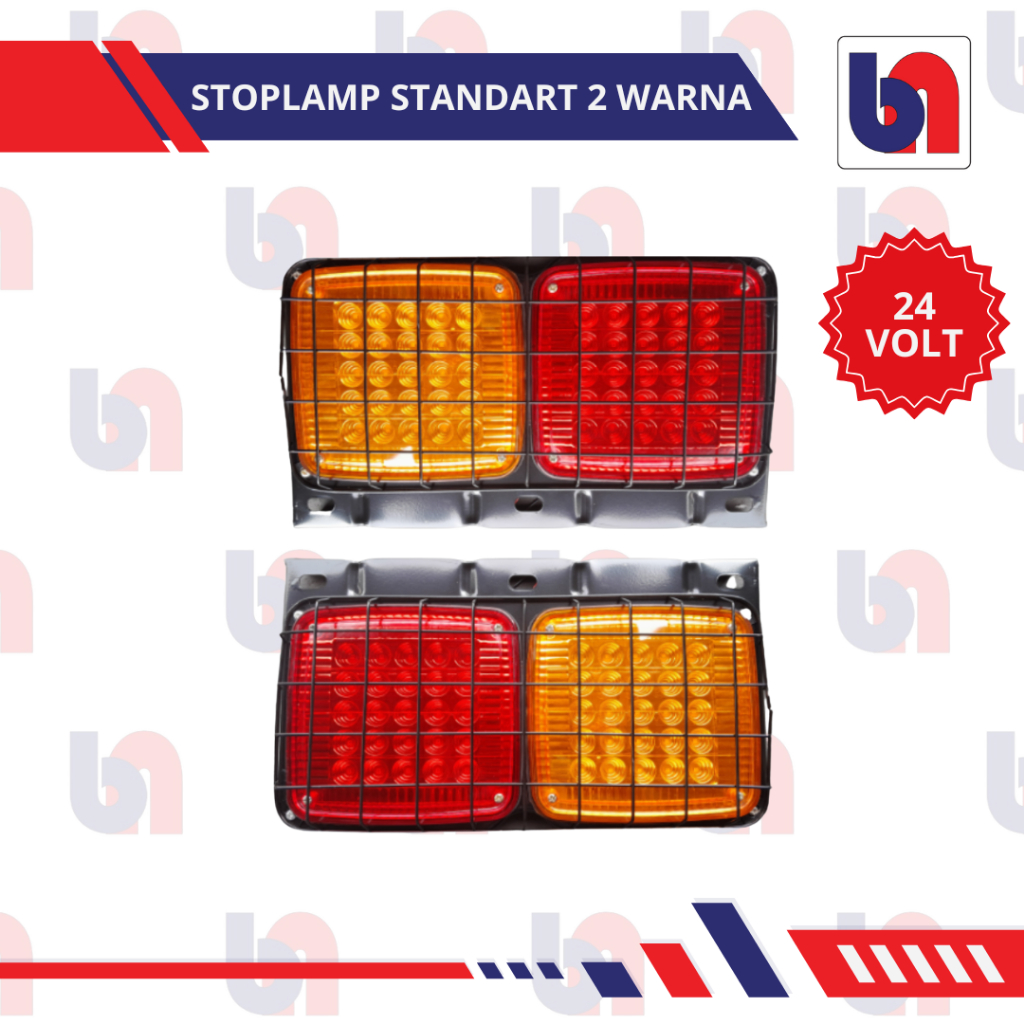 Stoplamp Variasi 2 Warna Polos LED 24 Volt Lampu Belakang Rem Kedip Mobil Truk Truck Canter Hino 500