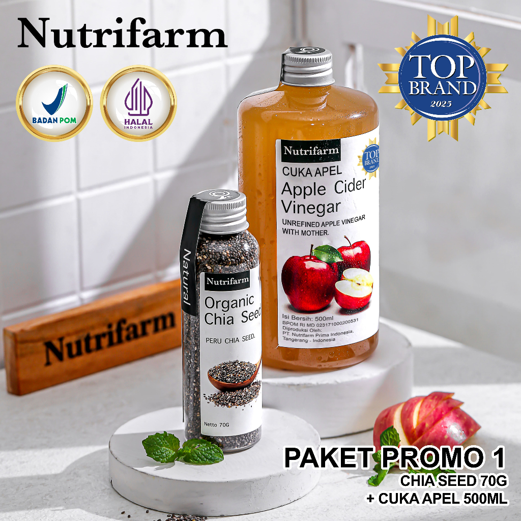 

Paket Promo 1 Nutrifarm Cuka Apel 500 ml Dan Chia Seed 70g