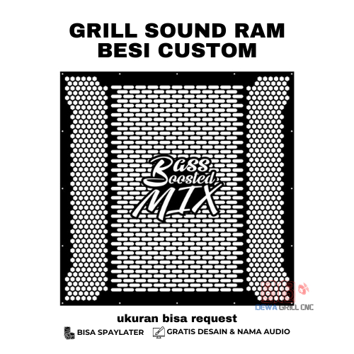 Ram tutup box speaker Grill Sound system Custom Bebas Request Model